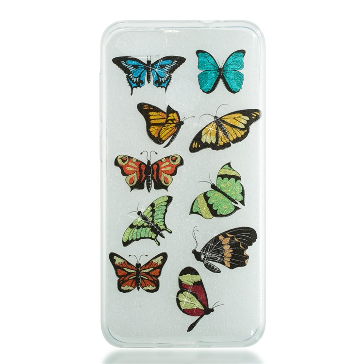 IMD Glitter Powder TPU Cell Phone Case for Huawei P9 lite mini / Y6 Pro (2017) / Enjoy 7 - Multiple Butterflies-6