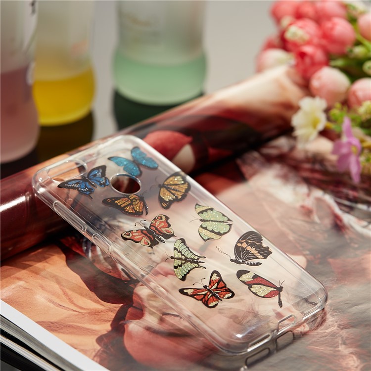 IMD Glitter Powder TPU Cell Phone Case for Huawei P9 lite mini / Y6 Pro (2017) / Enjoy 7 - Multiple Butterflies-8