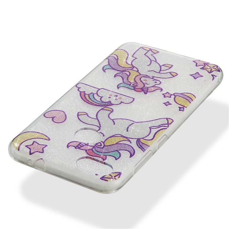 IMD Glitter Powder TPU Phone Accessory Case for Huawei P9 lite mini / Y6 Pro (2017) / Enjoy 7 - Playing Unicorns-5