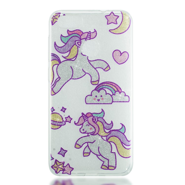 IMD Glitter Powder TPU Phone Accessory Case for Huawei P9 lite mini / Y6 Pro (2017) / Enjoy 7 - Playing Unicorns-6