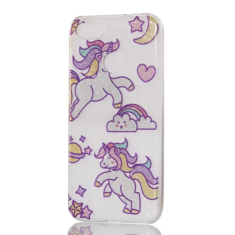 IMD Glitter Powder TPU Phone Accessory Case for Huawei P9 lite mini / Y6 Pro (2017) / Enjoy 7 - Playing Unicorns-7