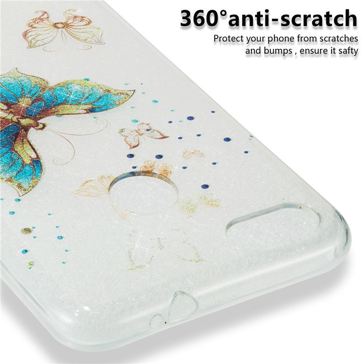IMD Glitter Powder TPU Case Mobile Accessory for Huawei P9 lite mini / Y6 Pro (2017) / Enjoy 7 - Pretty Butterflies-3