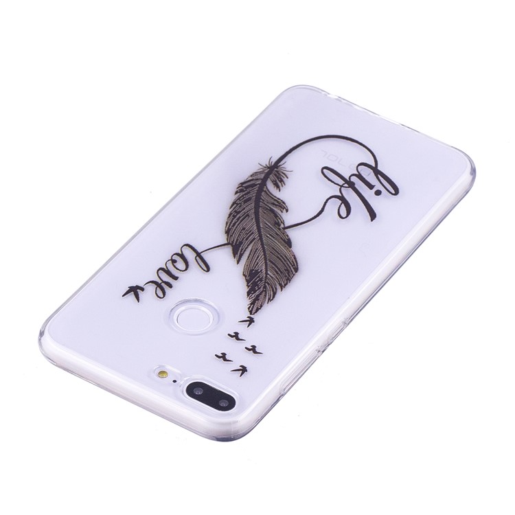 Embossment TPU Phone Case for Huawei Honor 9 Lite/Youth Edition - Black Feather-3