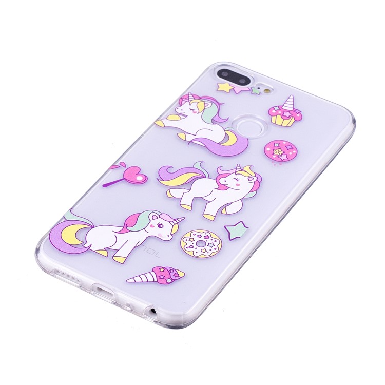 Embossment TPU Phone Cover for Huawei Honor 9 Lite/Youth Edition - Unicorns and Dessert-2