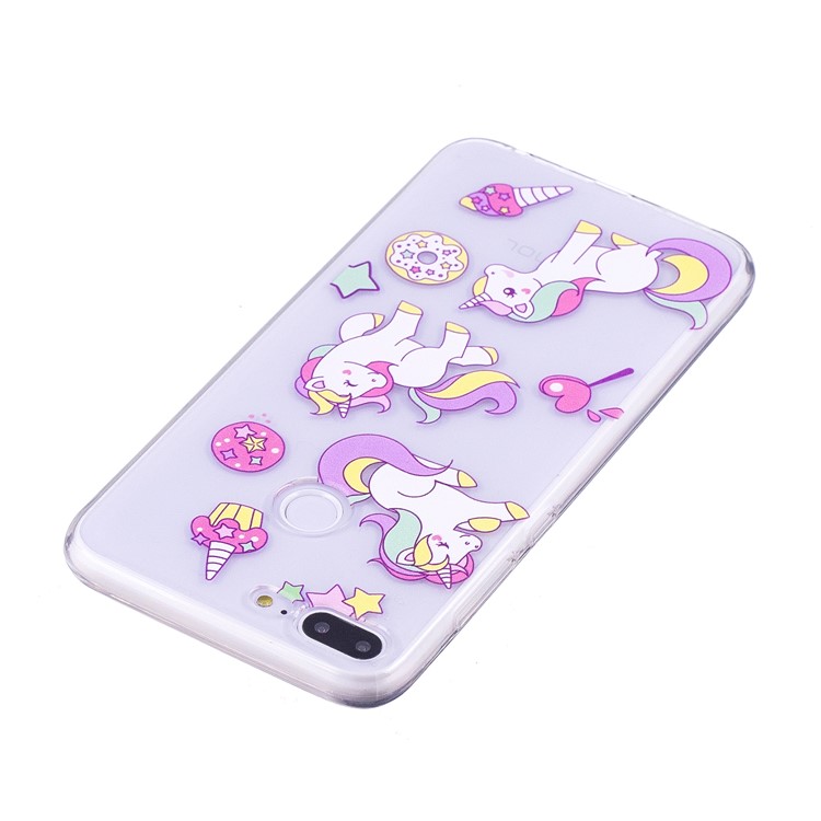 Embossment TPU Phone Cover for Huawei Honor 9 Lite/Youth Edition - Unicorns and Dessert-3
