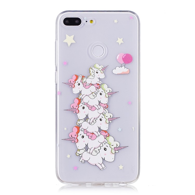 Embossment TPU Phone Shell for Huawei Honor 9 Lite/Youth Edition - Unicorn Mountain-1