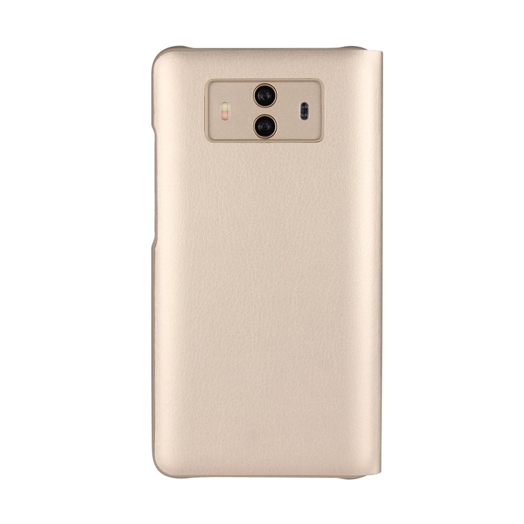 View Window PU Leather Mobile Case Cover for Huawei Mate 10 - Gold-3