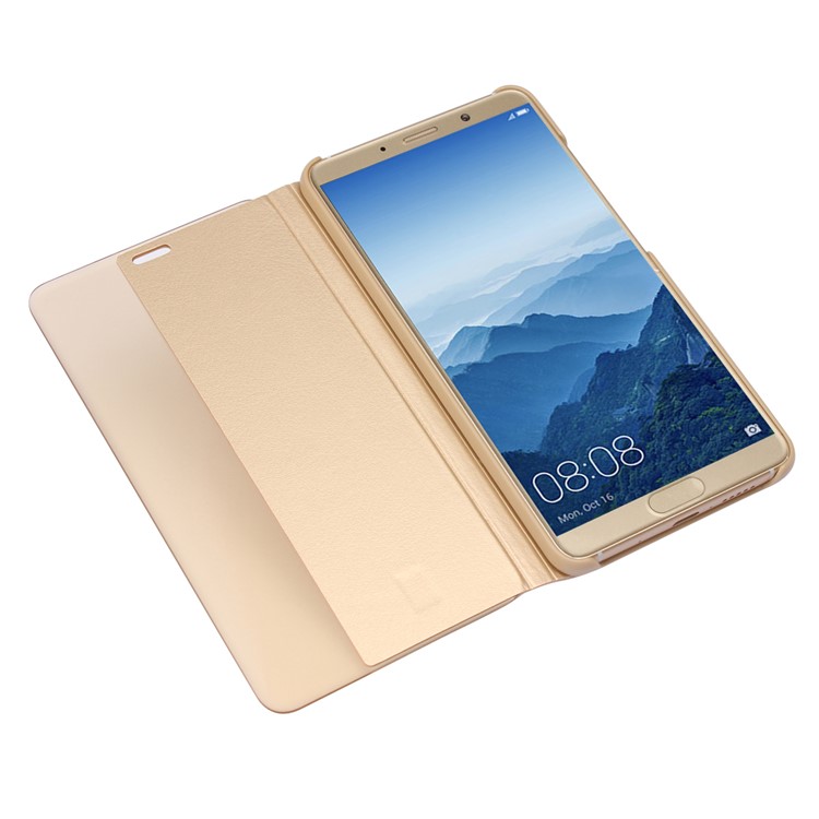 View Window PU Leather Mobile Case Cover for Huawei Mate 10 - Gold-4