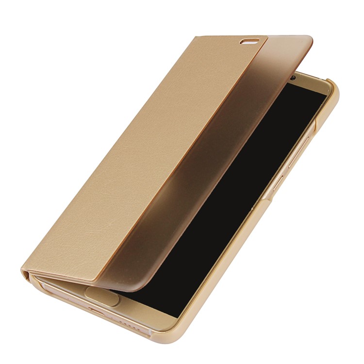 View Window PU Leather Mobile Case Cover for Huawei Mate 10 - Gold-5