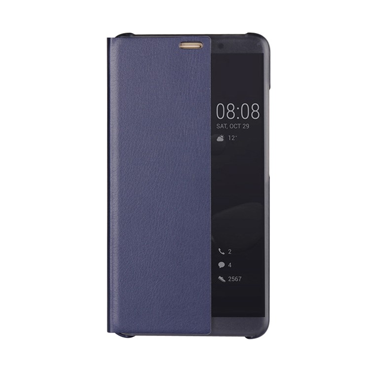 View Window PU Leather Protective Folio Phone Case for Huawei Mate 10 - Blue-2