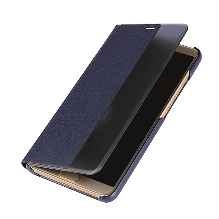 View Window PU Leather Protective Folio Phone Case for Huawei Mate 10 - Blue-5