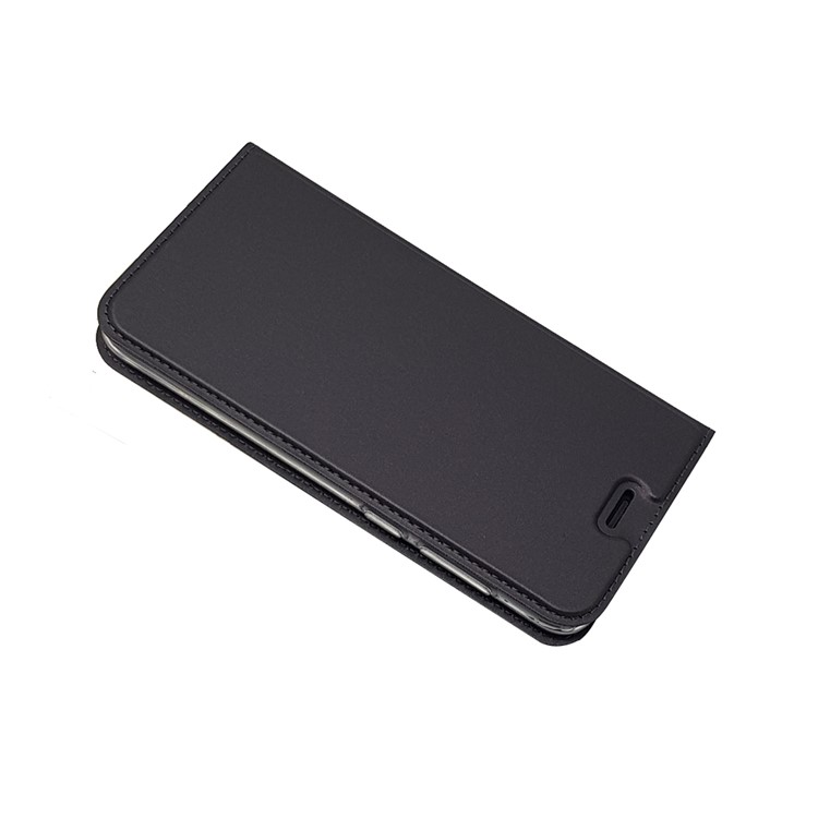 Magnetic Adsorption Card Holder Leather Flip Stand Cover for Huawei Honor 6C Pro / V9 Play - Black-3