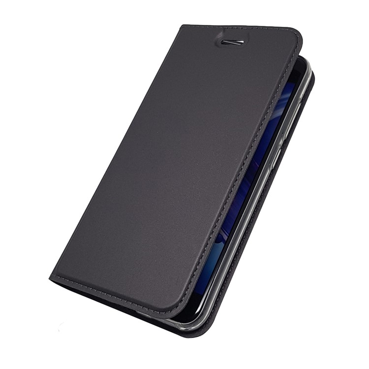 Magnetic Adsorption Card Holder Leather Flip Stand Cover for Huawei Honor 6C Pro / V9 Play - Black-7