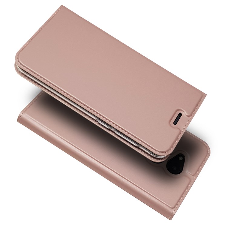 Magnetic Adsorption Leather Flip Phone Cover with Card Holder for Huawei Honor 6C Pro / V9 Play - Rose Gold-2
