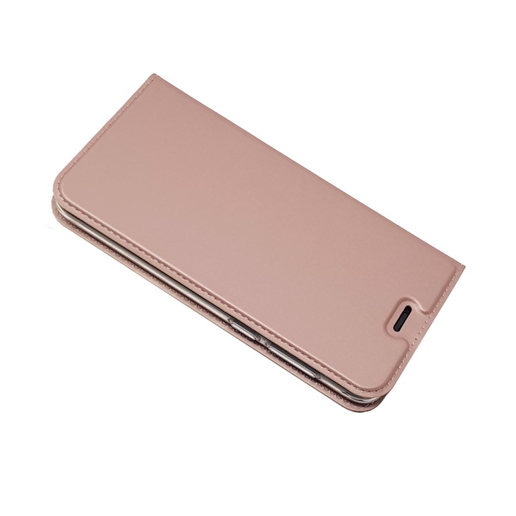 Magnetic Adsorption Leather Flip Phone Cover with Card Holder for Huawei Honor 6C Pro / V9 Play - Rose Gold-3
