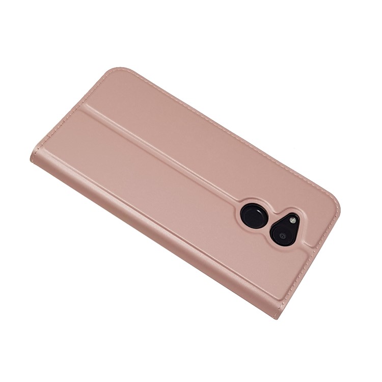 Magnetic Adsorption Leather Flip Phone Cover with Card Holder for Huawei Honor 6C Pro / V9 Play - Rose Gold-4