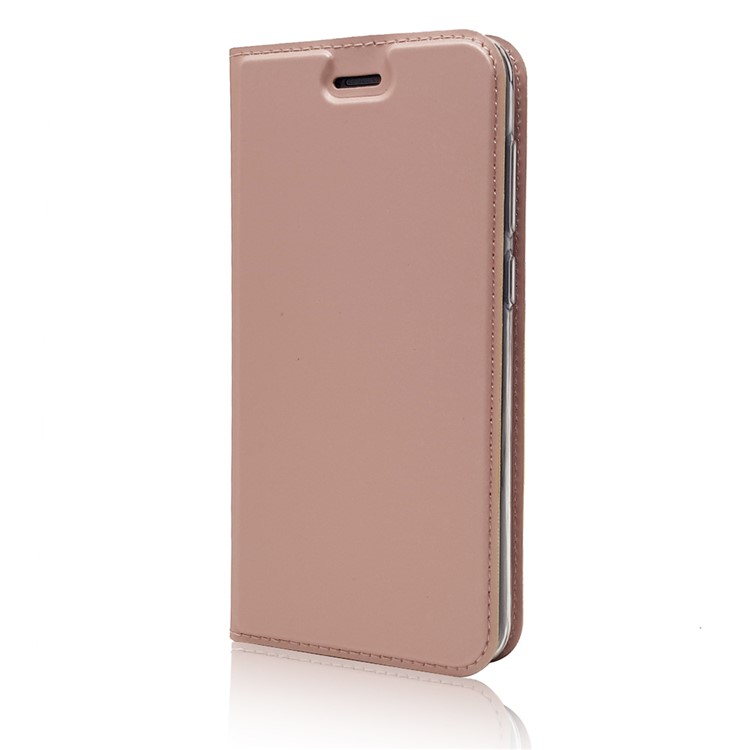 Magnetic Adsorption Leather Flip Phone Cover with Card Holder for Huawei Honor 6C Pro / V9 Play - Rose Gold-7