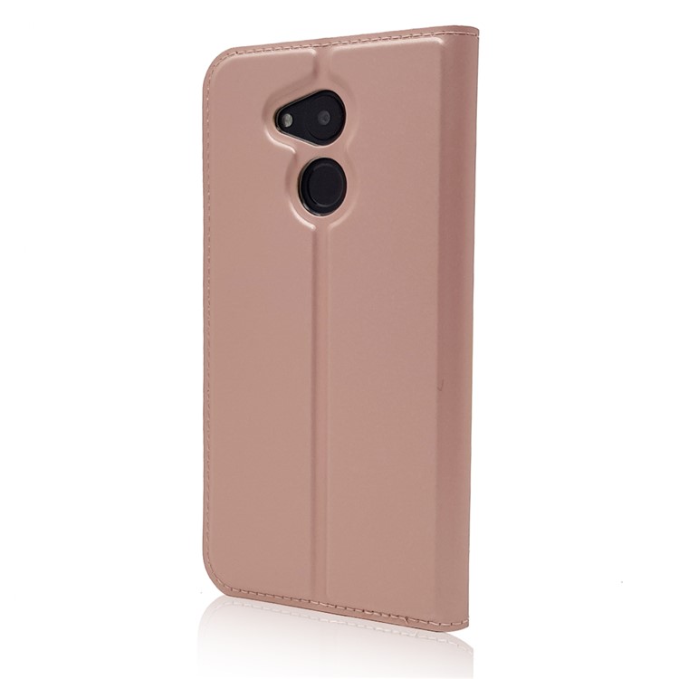 Magnetic Adsorption Leather Flip Phone Cover with Card Holder for Huawei Honor 6C Pro / V9 Play - Rose Gold-8