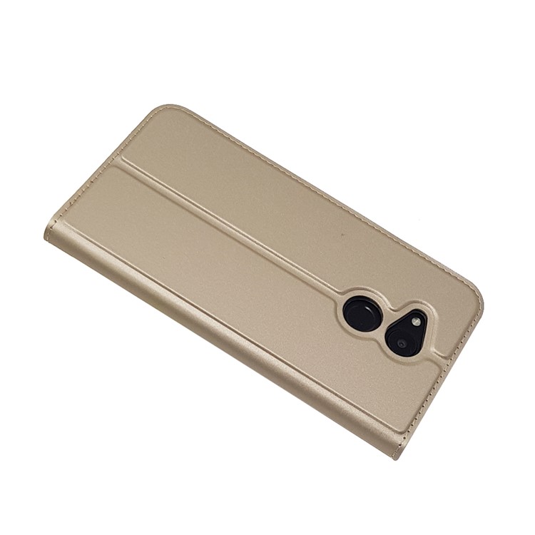 For Huawei Honor 6C Pro / V9 Play Magnetic Adsorption Card Holder Leather Flip Stand Case Accessory - Gold-4