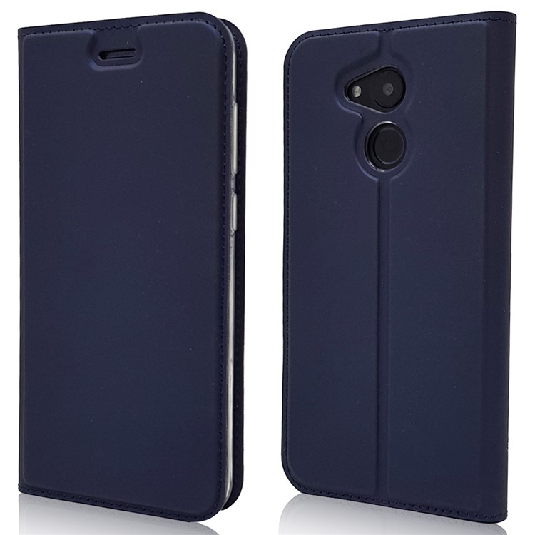 Magnetic Adsorption Leather Stand Mobile Phone Cover for Huawei Honor 6C Pro / V9 Play - Dark Blue-1