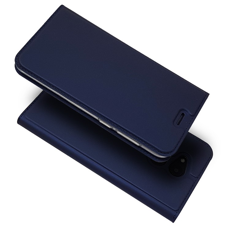 Magnetic Adsorption Leather Stand Mobile Phone Cover for Huawei Honor 6C Pro / V9 Play - Dark Blue-2
