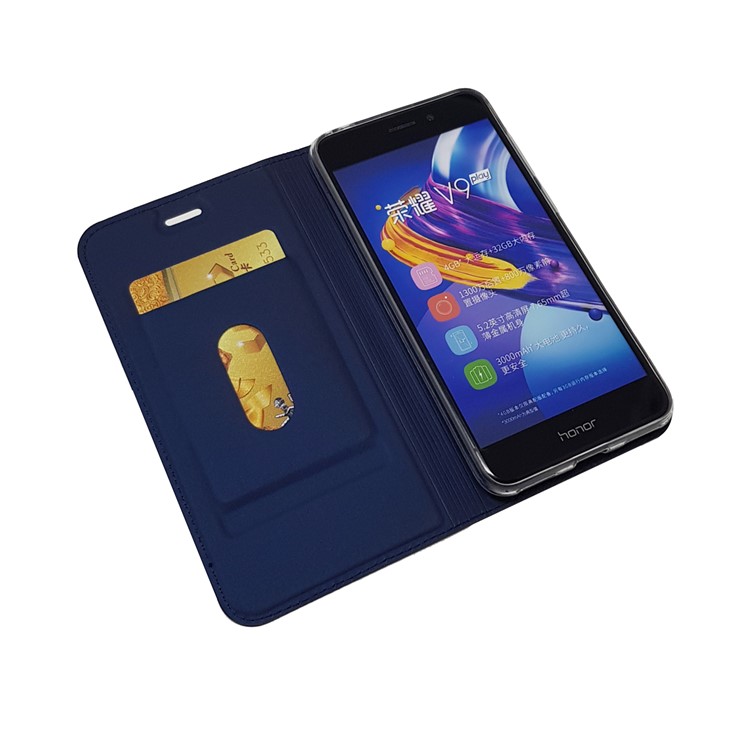 Magnetic Adsorption Leather Stand Mobile Phone Cover for Huawei Honor 6C Pro / V9 Play - Dark Blue-5