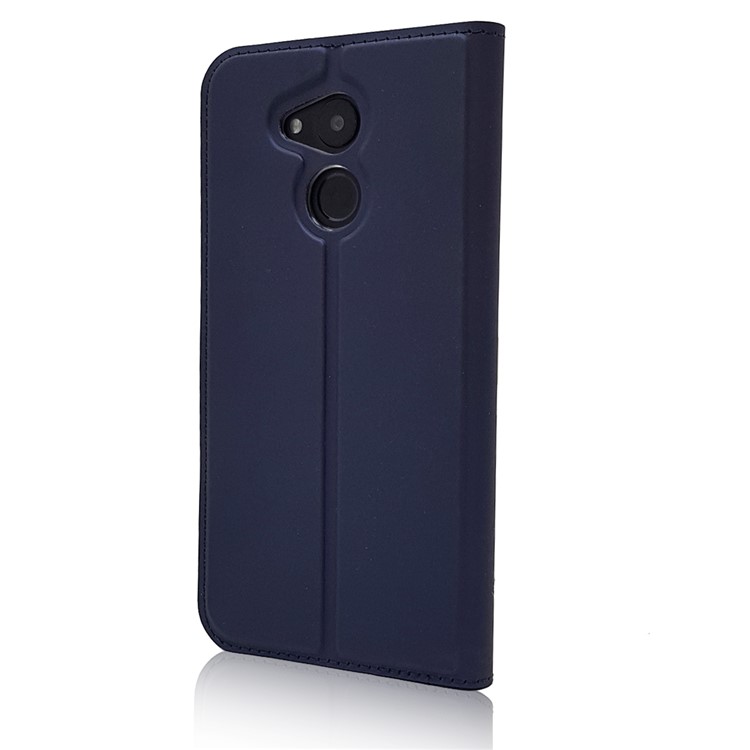 Magnetic Adsorption Leather Stand Mobile Phone Cover for Huawei Honor 6C Pro / V9 Play - Dark Blue-8