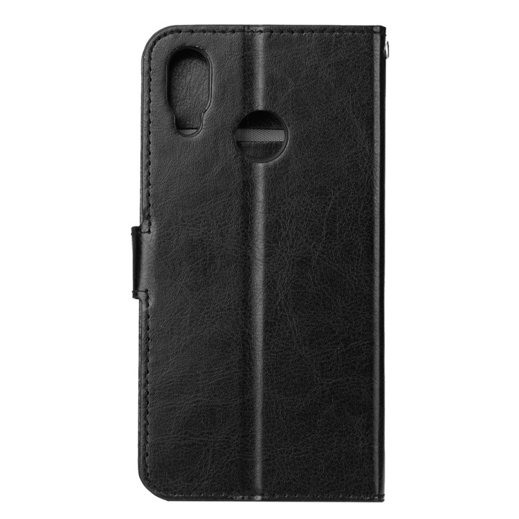 For Huawei P20 Lite / Nova 3e Crazy Horse PU Leather Wallet Stand Phone Case - Black-3