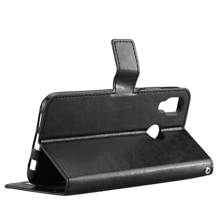 For Huawei P20 Lite / Nova 3e Crazy Horse PU Leather Wallet Stand Phone Case - Black-5