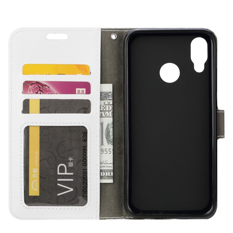 For Huawei P20 Lite / Nova 3e Crazy Horse PU Leather Wallet Phone Cover with Stand - White-4