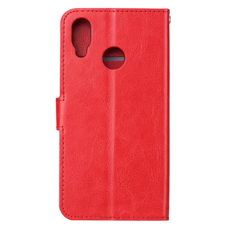 For Huawei P20 Lite / Nova 3e Crazy Horse PU Leather Stand Wallet Phone Shell - Red-3