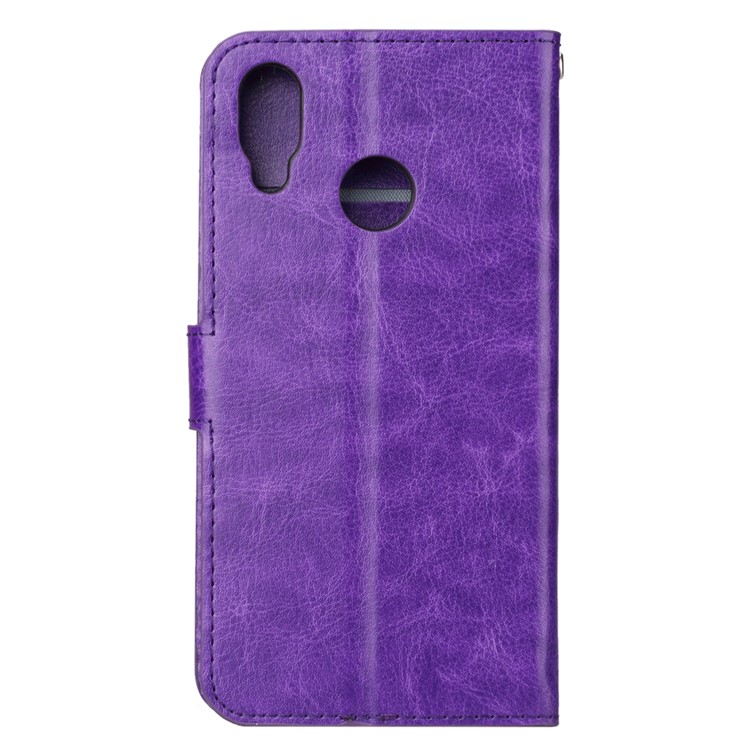 For Huawei P20 Lite / Nova 3e Crazy Horse Stand Wallet Leather Phone Casing - Purple-3