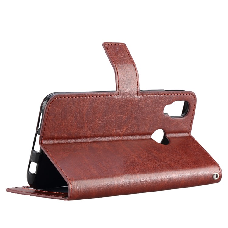 For Huawei P20 Lite / Nova 3e Crazy Horse Wallet Stand Leather Mobile Cover Shell - Brown-5