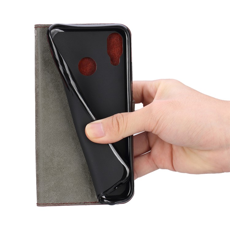 For Huawei P20 Lite / Nova 3e Crazy Horse Wallet Stand Leather Mobile Cover Shell - Brown-6