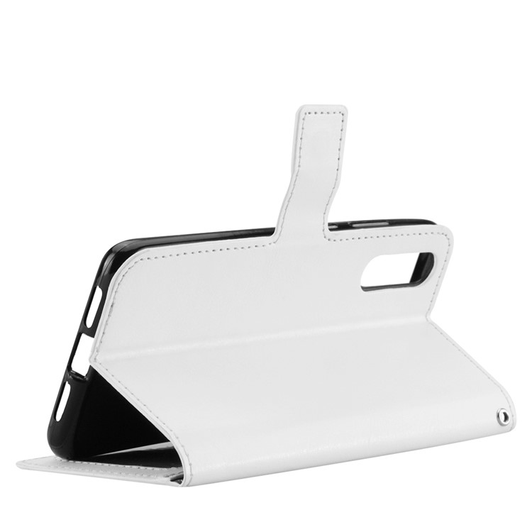 Crazy Horse Wallet Leather Stand Cover for Huawei P20 - White-5