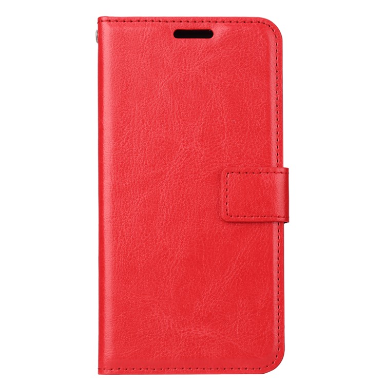 Crazy Horse Wallet Leather Cell Phone Case for Huawei P20 - Red-2