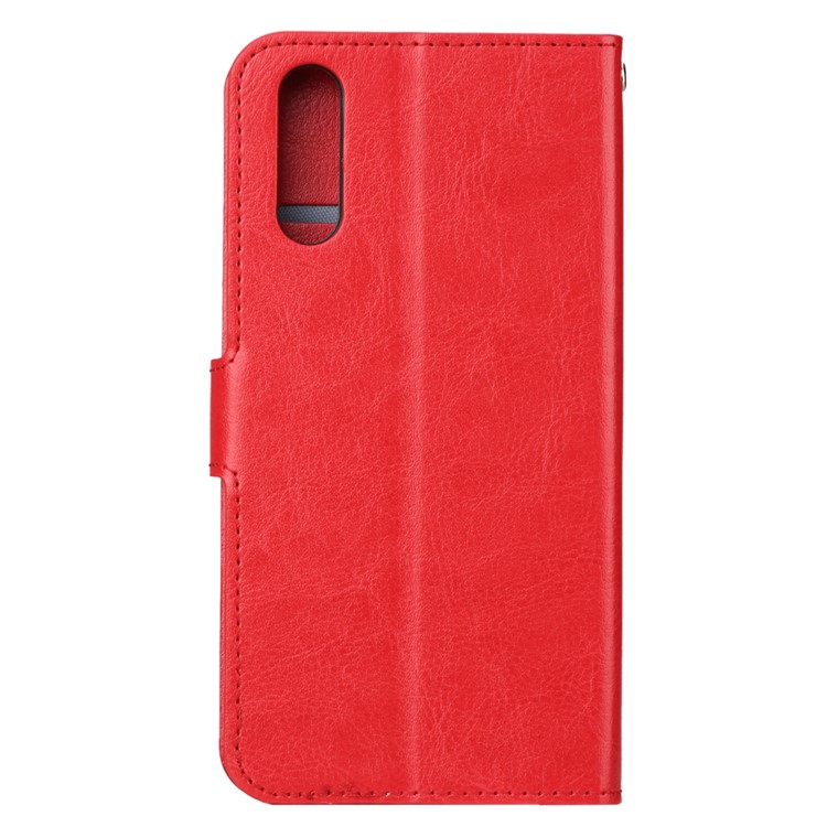 Crazy Horse Wallet Leather Cell Phone Case for Huawei P20 - Red-3