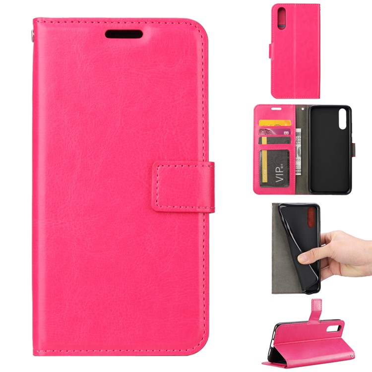 Crazy Horse Magnetic Leather Stand Case for Huawei P20 - Rose-1