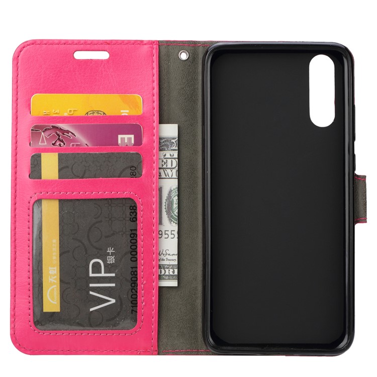 Crazy Horse Magnetic Leather Stand Case for Huawei P20 - Rose-4