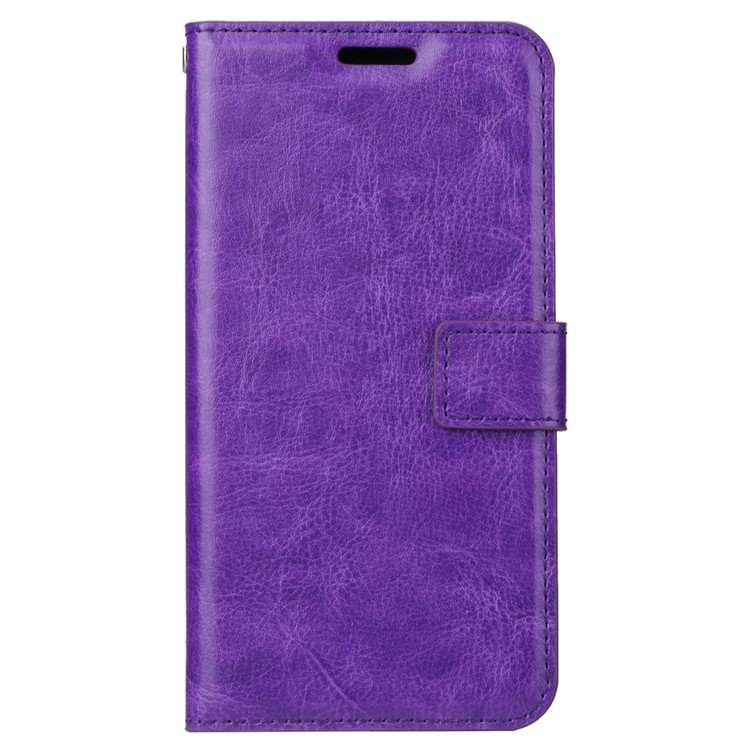Crazy Horse Magnetic Leather Stand Cover for Huawei P20 - Purple-2