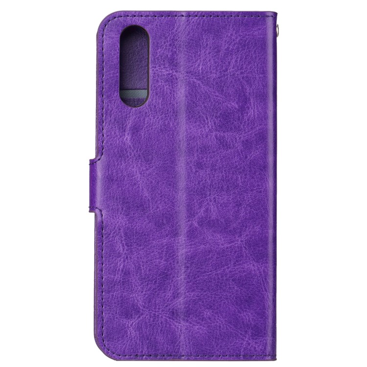 Crazy Horse Magnetic Leather Stand Cover for Huawei P20 - Purple-3
