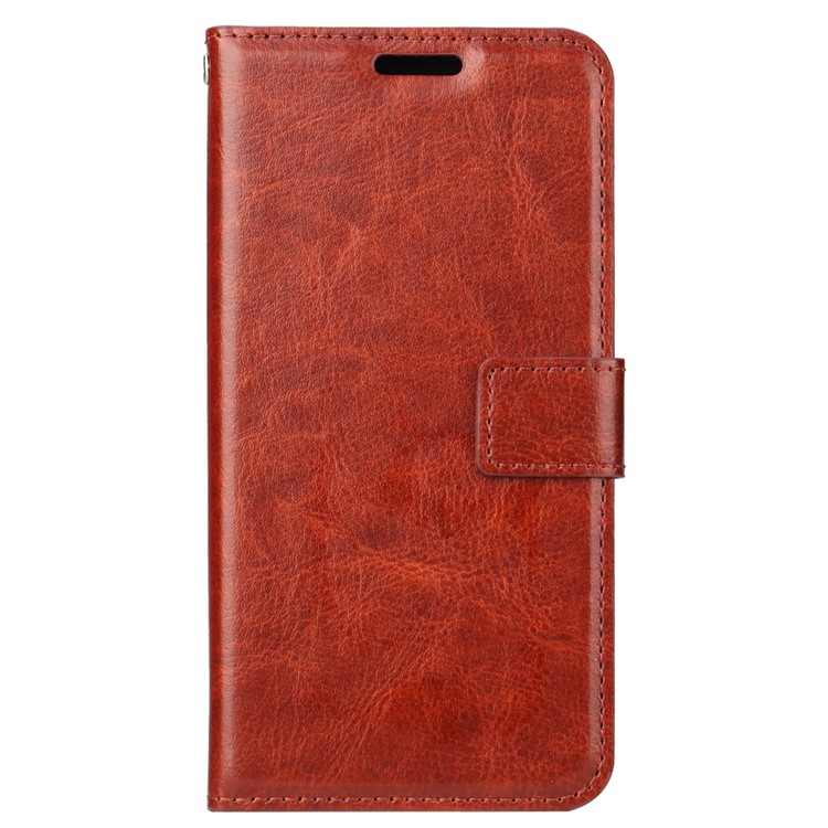 Crazy Horse Cell Phone Leather Stand Case for Huawei P20 - Brown-2