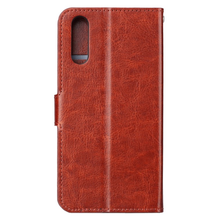Crazy Horse Cell Phone Leather Stand Case for Huawei P20 - Brown-3