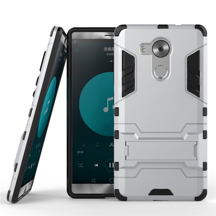 Cool Hybrid Case Plastic + TPU Cover for Huawei Ascend Mate8 - Silver-2