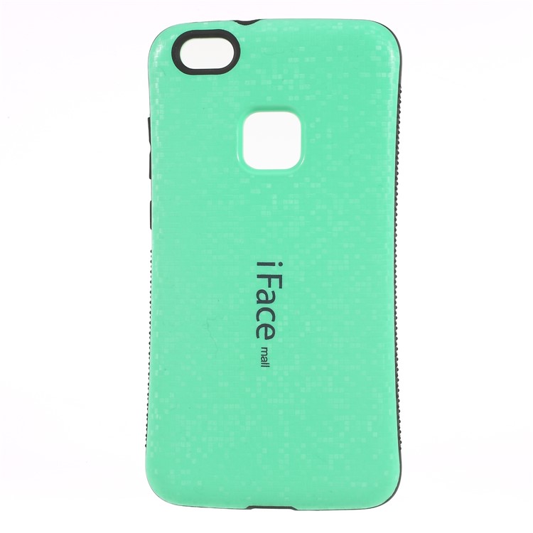 IFACE MALL Mosaic Pattern Hybrid PC TPU Cell Phone Cover Shell for Huawei P10 Lite - Cyan-1