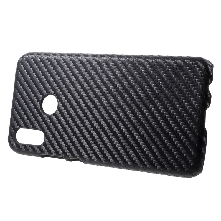 Leather Coated Plastic Hard Case for Huawei P20 Lite / Nova 3e - Black Carbon Fiber Texture-2