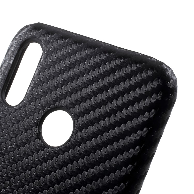 Leather Coated Plastic Hard Case for Huawei P20 Lite / Nova 3e - Black Carbon Fiber Texture-4