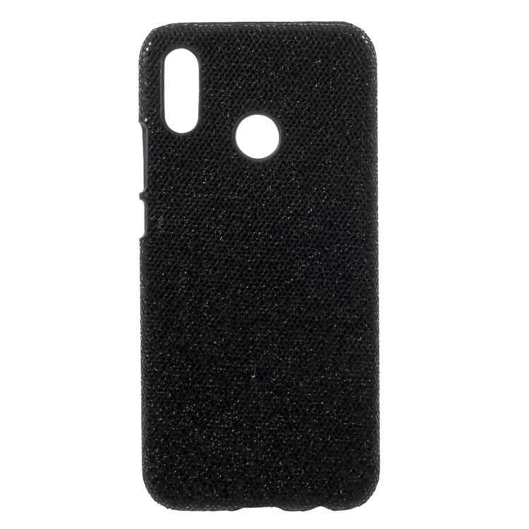 Leather Coated PC Back Cover for Huawei P20 Lite / Nova 3e - Black Glittery Sequins-1