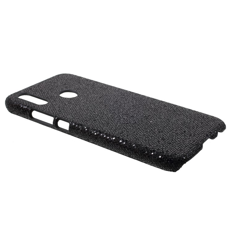 Leather Coated PC Back Cover for Huawei P20 Lite / Nova 3e - Black Glittery Sequins-2