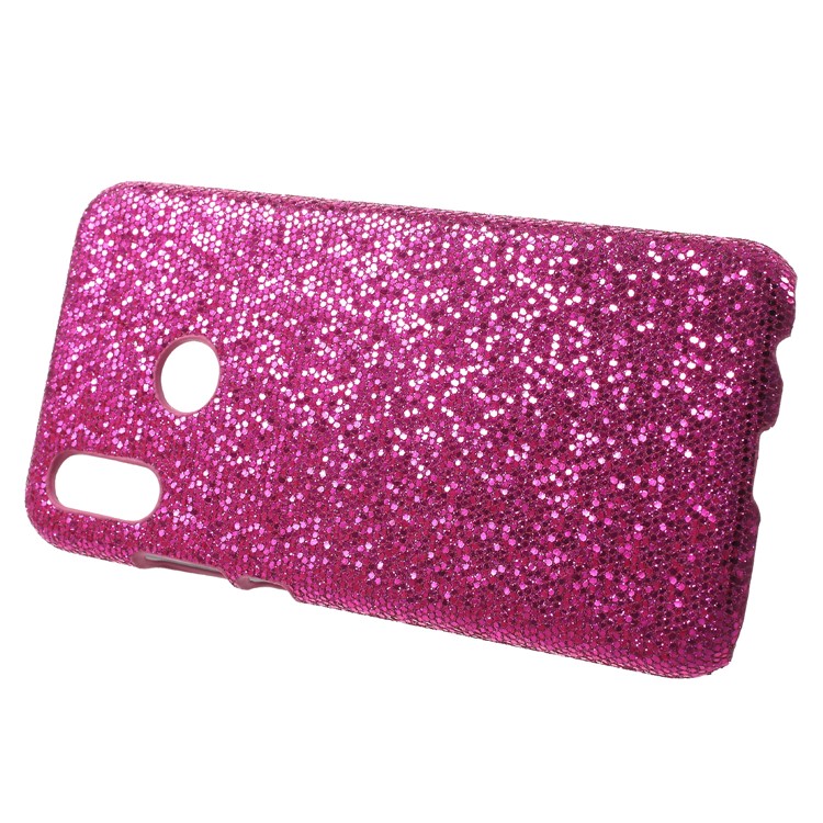 Leather Coated PC Cell Phone Cover for Huawei P20 Lite / Nova 3e - Rose Glittery Sequins-2
